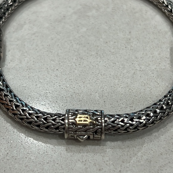 John Hardy Diamond, Sterling Silver, and 18k gold Station Bracelet - Picture 3 of 7